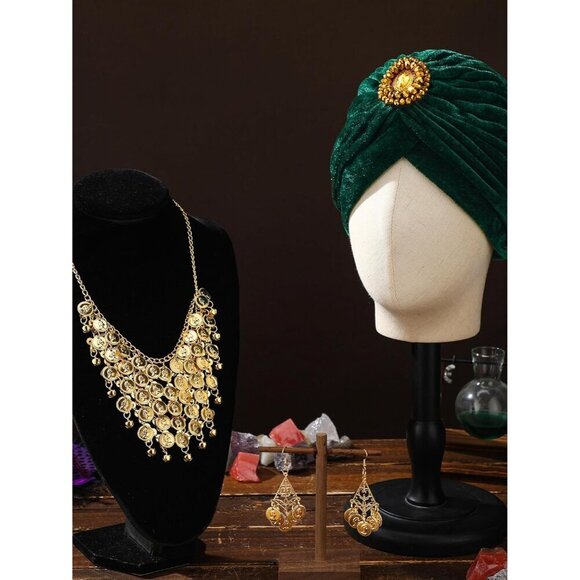 Women Fortune Teller Costume Accessories Set Jewelry Hair Wrap Necklace Earrings main image 4